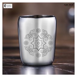 Sanjeev Kapoor Stainless Steel Mirror Finish Heavy Gauge Laser Designer Water Glasses Set of 6 Pcs- 220ml Each-picture-6
