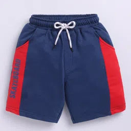 Kidcity Soft Cotton Loopknit Skate Board Text Printed Shorts - Navy-picture-16