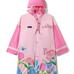 Pine Kids Full Sleeves Hooded Butterfly Raincoat - Light Pink-image-26