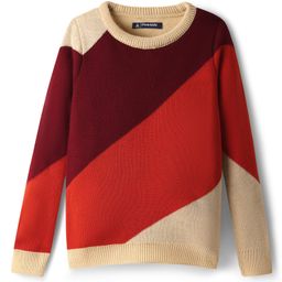Pine Kids Cotton Knit Full Sleeves Pullover With Color Blocks & Stripes - Maroon-image-67
