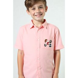 CAVIO Cotton Woven Half Sleeves Screen Printed Shirt - Peach-picture-44