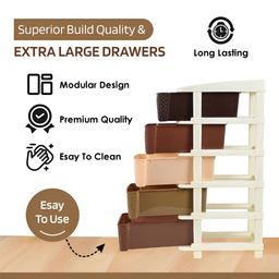 RUBOXA Brown Set of 1 Regular Drawer Organiser Organisers image 4
