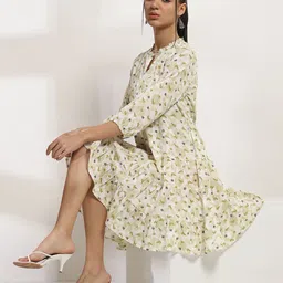 Rangriti Floral Print Fit & Flare Midi Dress-picture-15