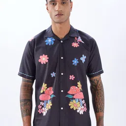 Vestirio Relaxed Floral Printed Cuban Collar Shirt-picture-37