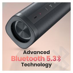 Portronics POR-2982 Fynix 30W HD Sound Portable Bluetooth Speaker With Dual Passive Radiator, 360° Surround Sound, Upto 6 Hours, Handsfree Calling, TWS Pairing, Bluetooth 5.3V, Type C Charging(Black) image 2