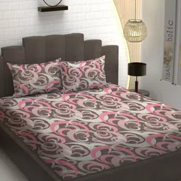YaAkholic Multicoloured 210 TC Queen Bedsheet with 2 Pillow Covers-image-70
