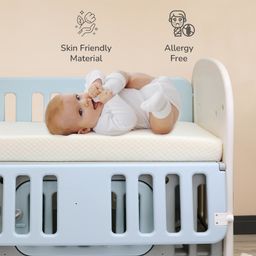 R for Rabbit Play Mattress with Ultra Soft Flanned Material - White image 5