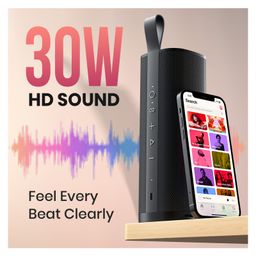 Portronics POR-2982 Fynix 30W HD Sound Portable Bluetooth Speaker With Dual Passive Radiator, 360° Surround Sound, Upto 6 Hours, Handsfree Calling, TWS Pairing, Bluetooth 5.3V, Type C Charging(Black) image 5