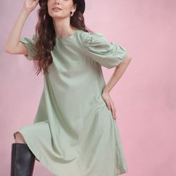 DressBerry Puff Sleeve A-Line Dress-image-97