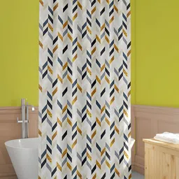 ArtzFolio White & Cream Colored Printed Waterproof Shower Curtain-image-82