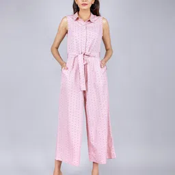 JAIPURI LIBAS Women Printed Waist Tie-Ups Basic Jumpsuit-picture-40