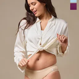 URBAN ADVENTURE Pack Of 3 Anti Microbial Bikini Briefs 3UAW-005(WINE-SKIN-ICE BLUE)-picture-58