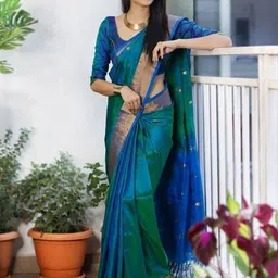 SHOP DROP Woven Design Zari Pure Silk Banarasi Saree-picture-40