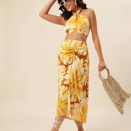 CUKOO Printed Top With Skirt Co-Ords-image-11