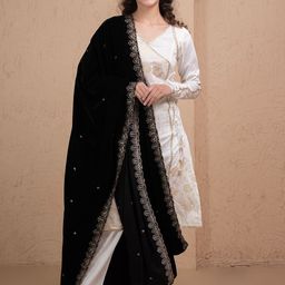 SEW Embroidered Velvet Dupatta-47