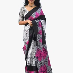 clothonus Printed Ikat Pure Cotton Saree-image-96