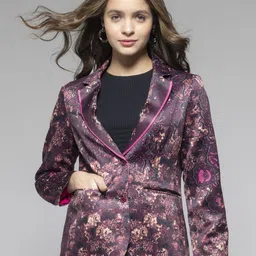 SHAYE Floral Printed Notch Lapel Collar Single-Breasted  Blazers-picture-21