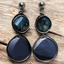 Bienvene Silver-Plated Artificial Stones Studded Contemporary Shaped Drop Earrings-7