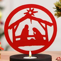 eCraftIndia Red Candle Holder-52