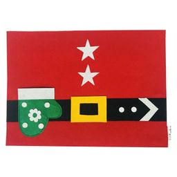 Li'll Pumpkins Santa Felt Table Mat - Red-0