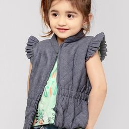 Fox Baby Flutter Sleeves Jacket - Light Blue-image-23