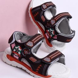 Cute Walk by Babyhug Open Toe Sandals - Black Red-picture-19