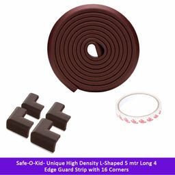Safe-O-Kid 5 Meter 4 Edge Guard Strips with 16 Corners - Brown-39