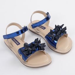 Pine Kids Party Wear Sandals Floral Detail - Blue-image-54