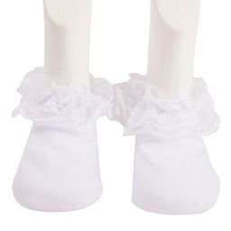 Yellow Bee Ankle Length Socks Ruffle Pattern - White-image-11