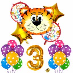 Shopperskart 3rd Happy Birthday Zebra Theme Foil Balloon Multicolor - Pack of 37-image-28
