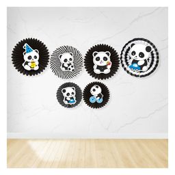 Untumble Panda Paper Fans Black & White - Pack of 6-image-4