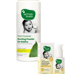 Mother Sparsh Simply Unscented Mineral Baby Sunscreen with Natural Oatmeal - 50 g And Plant Powered Dusting Powder For Babies -330 g-image-70
