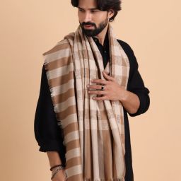 Tweedle Acrylic Checkered Men Shawl-image-14