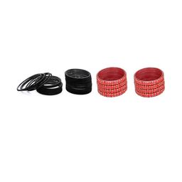 Somil Classic Combo Glass Bangles | Simple Chudi Set For Women & Girls | Daily Use & Special Occasions, Combo Of 2 Set, Black, Pink-image-82