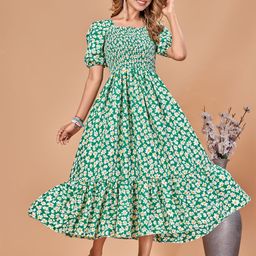 PTVIZE Women Floral Printed Fit & Flare Midi Dress-image-13