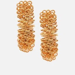 Beatnik Brass-Plated Contemporary Hoop Earrings-30