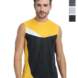 FTX Men Pack of 4 Dri-FIT Colourblocked Round Neck T-shirts-image-47