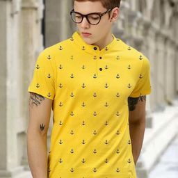 Dagcros Boys Printed Mandarin Collar Pure Cotton T-shirt-image-36