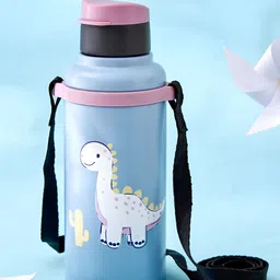 Home Centre Blue & White Single Stainless Steel Printed Water Bottle 650 ML-image-56