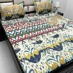 Pure Decor Majestic Beige 400 TC Pure Cotton King Bedsheet Set 2.72 m x 2.77 m-image-81