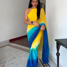 HERE&NOW Pure Georgette Saree-image-51