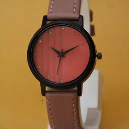 VIRAKTI Women Brass Printed Dial & Leather Straps Analogue Watch G-05-RED-V.Y-image-74