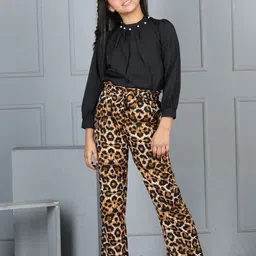 Cutiekins Girls Round Neck Three-Quarter Sleeves Top With Trouser-image-67
