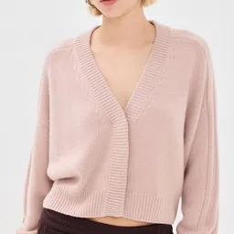 LULU & SKY Women V-Neck Croped Cardigan Sweaters-image-40