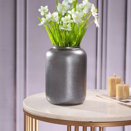 Homspurts Grey Metal Flower Vase-image-47