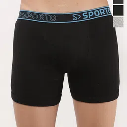Sporto by Macho Pack Of 4 Anti-Rash Short Trunks Sprto_M1030-B1-CH1-G1-Olv1-L-picture-26