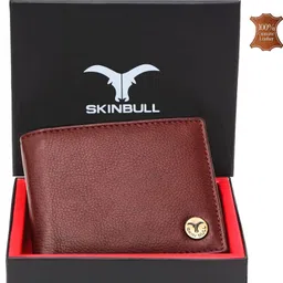 skinbull Men Casual, Formal, Trendy Maroon Genuine Leather RFID Wallet-picture-14