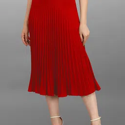 Pinly A-Line Pleated Midi Skirt-picture-33