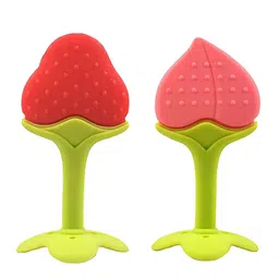 NeonateCare Kids 2Pcs Peach & Strawberry Shape Teether-image-8