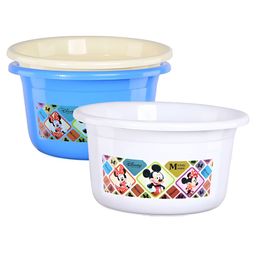 Aura White & Blue 3 piece Textured Plastic Bath Accessories Set-29